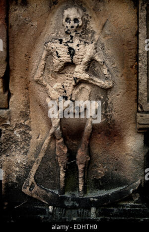 Verfallenden Grabstein, Barnard Castle / The Grim Reaper Stockfoto