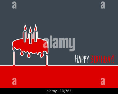 Alles Gute zum Geburtstag Grußkarte design mit Geburtstagstorte und Kerzen Stockfoto