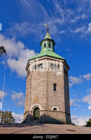 Valberg Turm (ca. 1853) in Stavanger, Norwegen. Als Wächter Post bis 1922 Feuer verwendet. Architekt Christian Heinrich Grosch Stockfoto