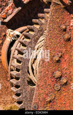 Verrostet und korrodierte Wickelvorrichtung Stockfoto
