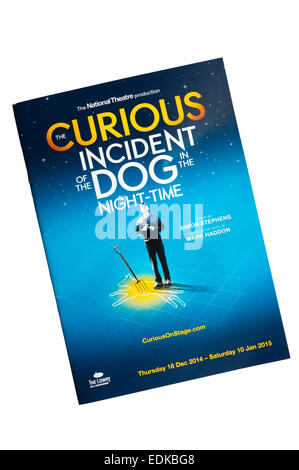 Theaterprogramm für 2014 Nationaltheater touring Produktion von The Curious Incident of the Dog in the Night-Time in The Lowry Stockfoto