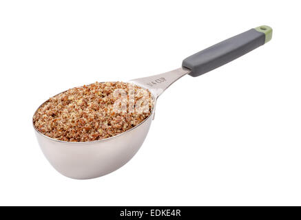 Leinsamen-Mahlzeit in einem Messbecher Stockfoto