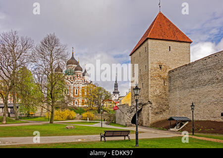 Alexander-Newski-Kathedrale und der Jungfrau Turm Tallinn Estland Stockfoto