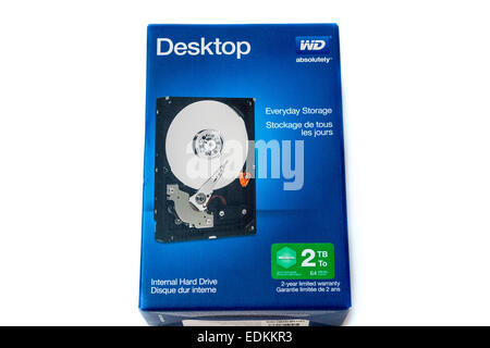 Eine Western Digital 2 Terrabyte Festplatte box Stockfoto