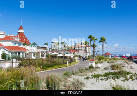 Das Hotel del Coronado vom Strand, Coronado Beach, San Diego, Kalifornien, USA Stockfoto