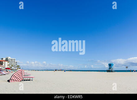 Der Strand vor dem Hotel del Coronado, Coronado Beach, San Diego, Kalifornien, USA Stockfoto