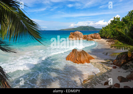 La Digue Seychellen Strand Stockfoto
