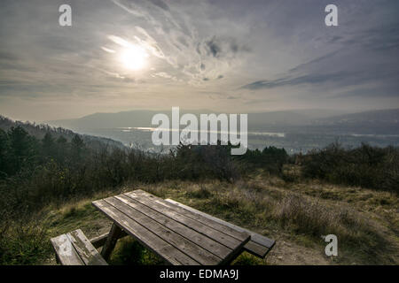 Tal der Donau im späten Abendlicht Stockfoto