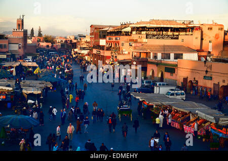 Marokko, Marrakesch, Kaiserstadt, Platz Djemaa El Fna Stockfoto