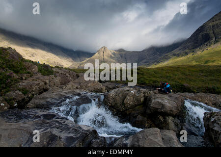 die Fee Pools Glen spröde Isle Of skye Stockfoto