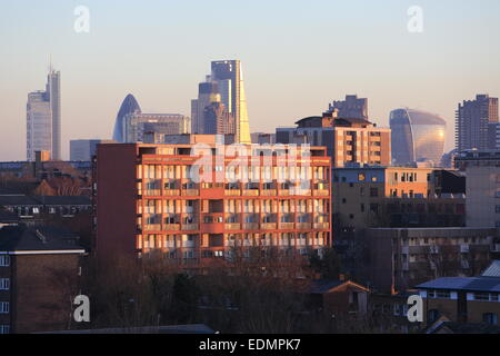 Verschiedene Stile der Architektur in Gebäuden, alten und neuen, Blick über Central London und die City, England, UK Stockfoto