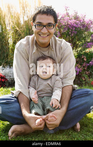 Porträt von Vater und Sohn Stockfoto