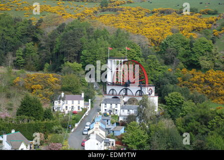 Ansicht der Laxey-Wasserrad auf der Isle Of Man Stockfoto