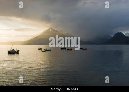 Blick vom Elgol auf Loch Scavaig und der Cullins Isle Of skye Stockfoto