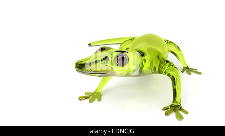 Niedliche Grünglas Gecko isoliert auf einem weißen Hintergrund. Stockfoto