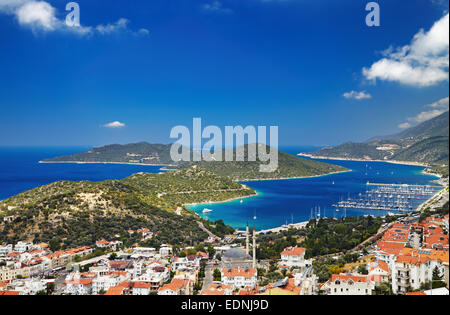 Stadt Kas, Mittelmeerküste, Türkei Stockfoto