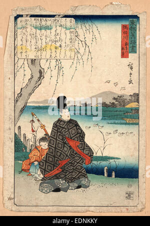 Sumidagawa Miyakodori keine Koji, Episode des Miyakodori am Sumidagawa., Ando Hiroshige, 1797-1858, Künstler, [zwischen 1844 und 1848] Stockfoto