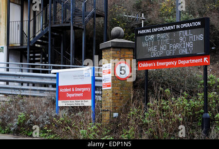 Brighton UK - Unfall- und Notaufnahme des Royal Sussex County Hospital in Brighton RSCH Stockfoto