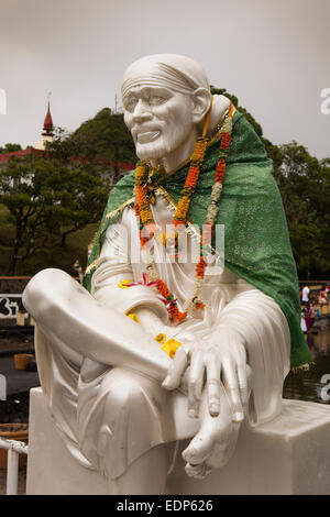 Mauritius, Grand Bassin, Ganga Talao Tempel Statue des indischen spirituellen Meister Shirdi Sai Baba Stockfoto