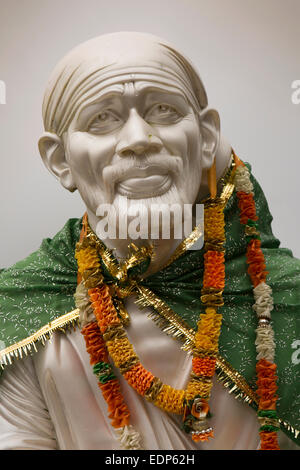 Mauritius, Grand Bassin, Ganga Talao Tempel Statue des indischen spirituellen Meister Shirdi Sai Baba Stockfoto