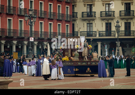 Ostern auf der Plaza Mayor von Valladolid außerhalb Rathaus, Kastilien und Leon, Spanien Stockfoto