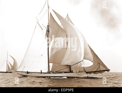 Goelet Weltcup-Rennen, Mayflower (Schoner), Goelet-Cup-Rennen, Yachten, Mayflower, Regatten, 1891 Stockfoto