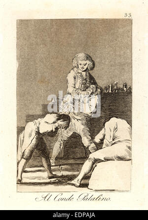 Francisco de Goya (Spanisch, 1746-1828). Al-Conde Palatino. (Zu den Pfalzgrafen [oder] Count des Gaumens]) 1796-1797 Stockfoto