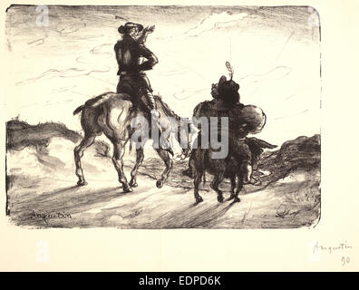 Louis Anquetin (French, 1861-1932). Don Quijote und Sancho Pansa, 1890. Lithographie auf weißem Papier Vélin Stockfoto