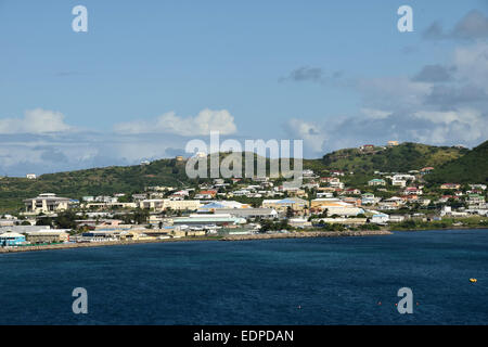 Küstenlandschaft von St. Kitts in der Karibik Stockfoto