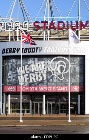 Derby County Football Club Stadion, UK. Stockfoto