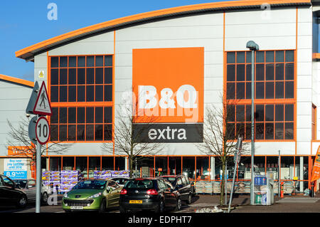 Sutton-In-Ashfield,Nottinghamshire,UK.06th Januar 2014. B & Q Extra Store. Stockfoto