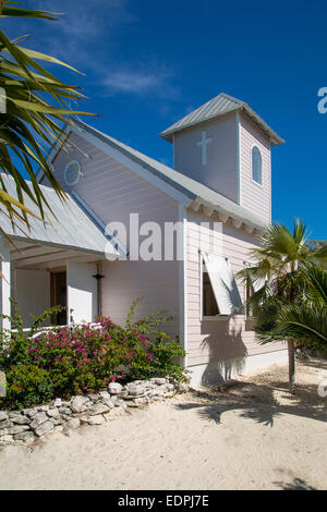 Hochzeit Kapelle am Strand, Half Moon Cay, Bahamas Stockfoto