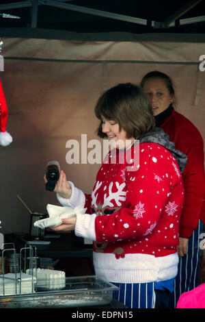 Fast Food in Vorbereitung, Jimmys Farm, Ipswich, Suffolk, UK Stockfoto