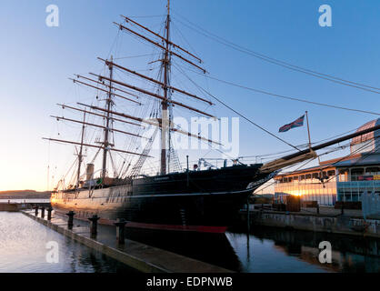 RRS Discovery Punkt Dundee Museum Besucher Zentrum Dämmerung Stockfoto