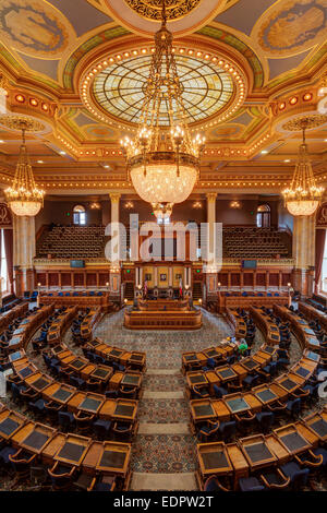 House Of Representatives Kammer an der Iowa State Capitol. Des Moines, Iowa. Stockfoto