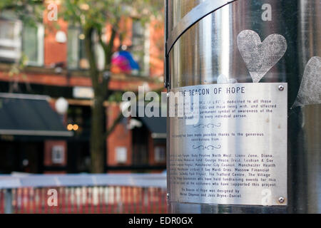 Das Leuchtfeuer der Hoffnung Canal Street Manchester Stockfoto