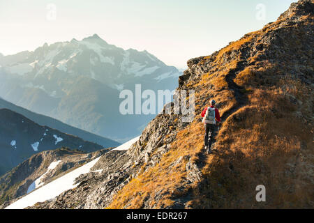 Backpacking in North Cascades National Park Stockfoto