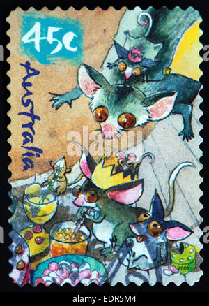 Verwendet und Poststempel Australien / Austrailian Stempel 45c cartoon-Maus Mäuse Stockfoto