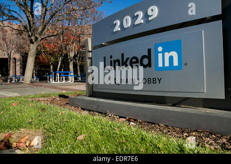 Der Hauptsitz von LinkedIn in Mountain View, Kalifornien. Stockfoto