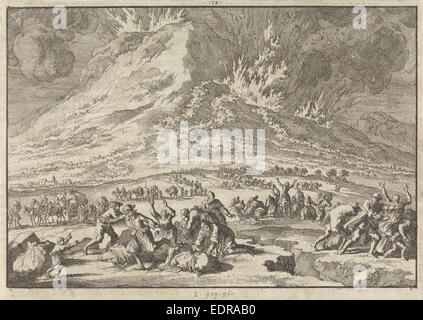 Ausbruch des Ätna, 1669 Italien, Jan Luyken, Pieter van der Aa (I) Stockfoto