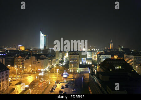 Deutschland Leipzig Nacht Aussen Beleuchtet Sachsen Stadt Stadtansicht *** lokalen Caption *** 03464476 Stockfoto