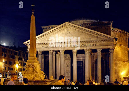 Italien, Rom, Pantheon Bei Nacht Stockfoto