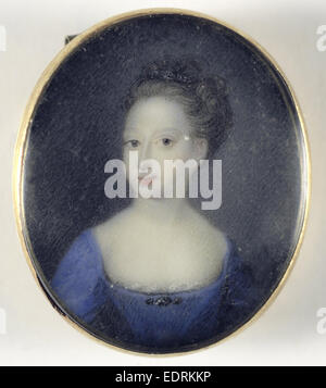 Porträt, ein Mädchen, wahrscheinlich eine Tochter von George II, König von England, anonym, 1715-1725, Portrait-Miniatur Stockfoto