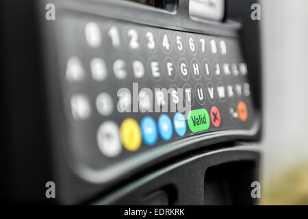 Eine Parkuhr mit digital-Keyboard. Stockfoto