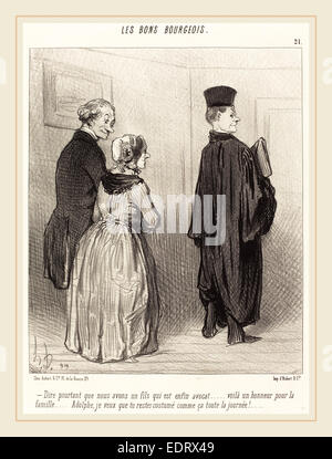 Honoré Daumier (Französisch, 1808-1879), Dire Que Nous Avons un Fils Qui est Avocat, 1846, Lithographie Stockfoto