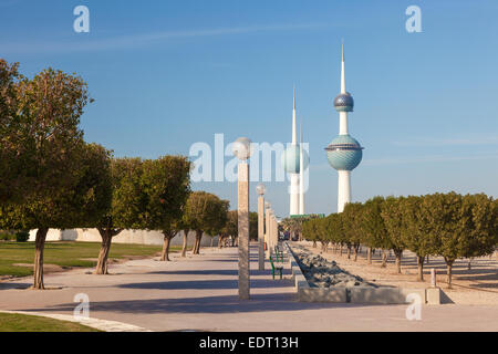 Kuwait Towers - das bekannteste Wahrzeichen von Kuwait-Stadt Stockfoto