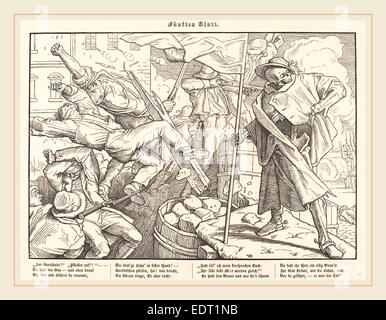 Alfred Rethel (German, 1816-1859), Auch Ein Todtentanz V, 1849, Holzstich Stockfoto