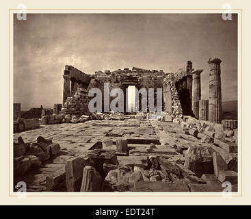 William James Stillman (American, 1828-1901), die Akropolis von Athen, Platte 14, 1869-1870, Kohledruck Stockfoto