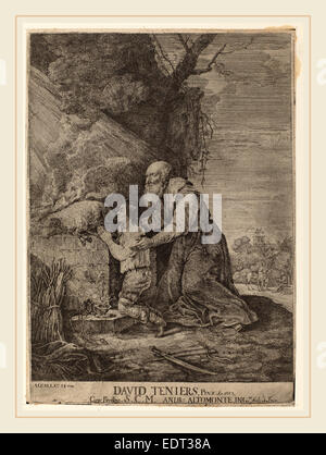 Andreas Altomonte, nach David Teniers der jüngere, Opferung Isaaks, 1699-1780, Stockfoto