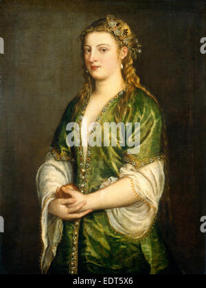 Tizian (Italienisch, ca. 1490-1576), Portrait einer Dame, c. 1555, Öl auf Leinwand Stockfoto